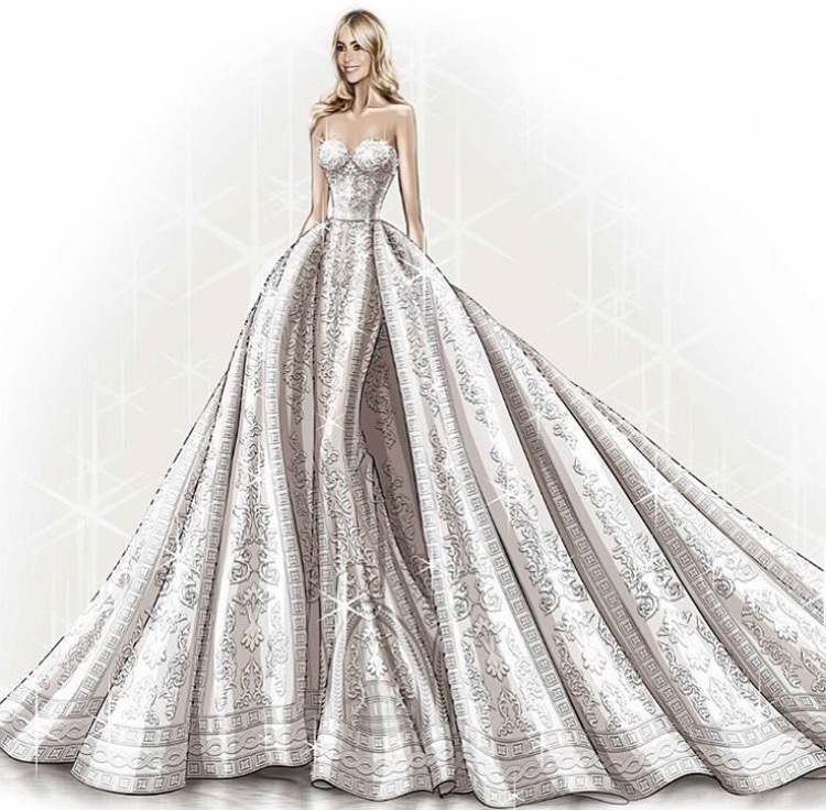 Эскиз свадебного платья Софии Вергары Zuhair Murad Сouture