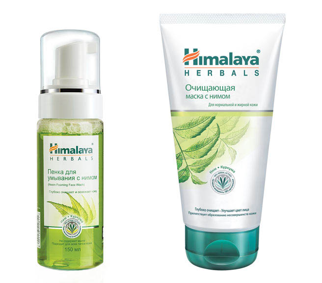 Пенка для умывания (395 руб.) и маска (200 руб.) Himalaya Herbals
