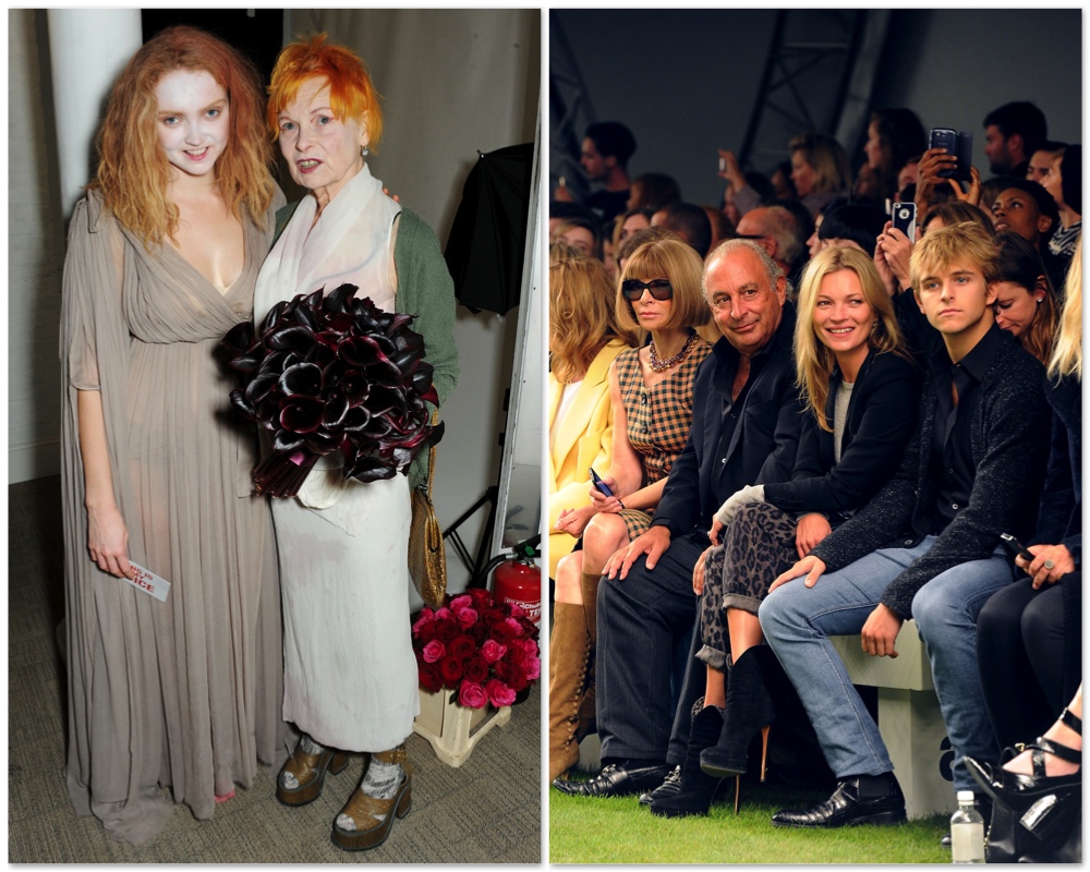 Лили Коул и Вивьен Вествуд / Кейт Мосс, сэр Филип Грин и Анна Винтур 
