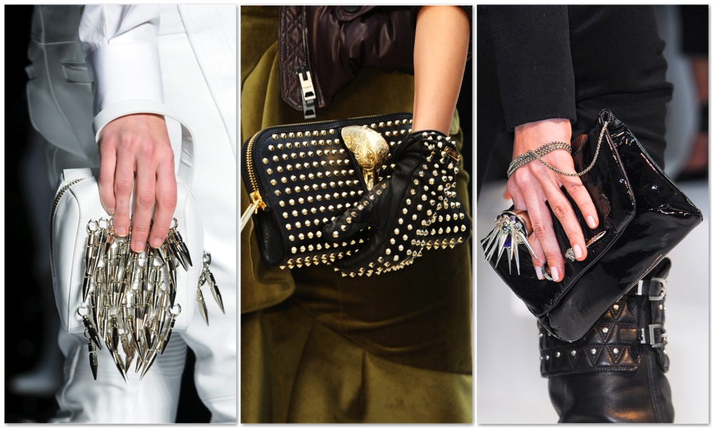 Аксессуары, декорированные шипами и цепями