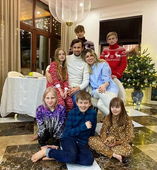 Сергей Семак с детьми