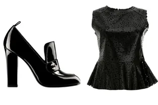 Топ с баской VS лакированные туфли