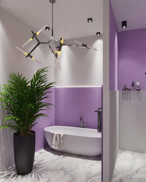 Ванная с фиолетовым цветом