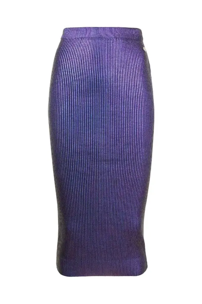 Фиолетовая юбка миди в рубчик TWINSET, 11 273 руб.