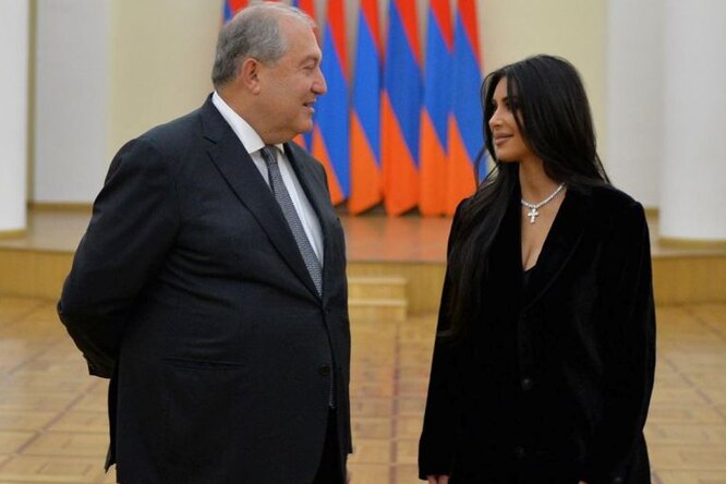 Ким Кардашьян поужинала с президентом Армении после принятия крещения