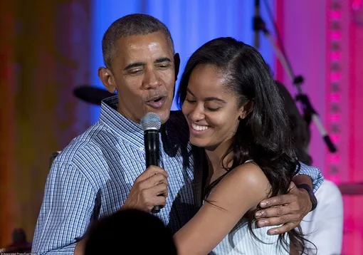 Барак Обама с дочерью Малией