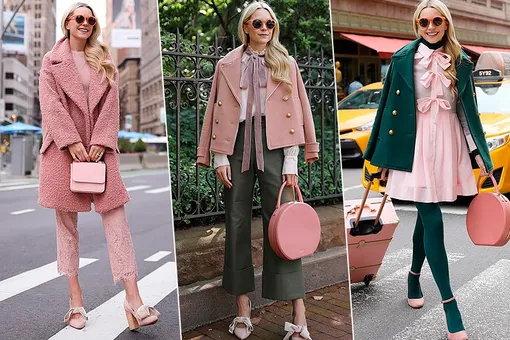 Как носить розовый осенью: 5 стильных образов модного блогера Блэр Эди