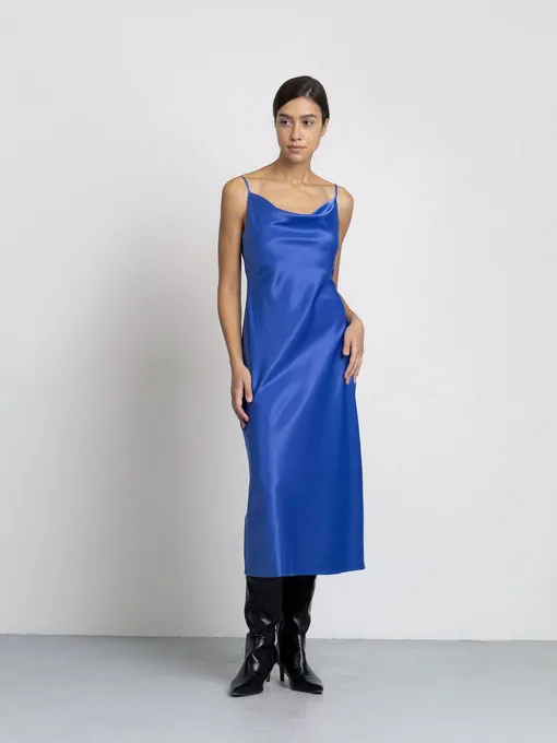 Платье-комбинация синего цвета от бренда Emka