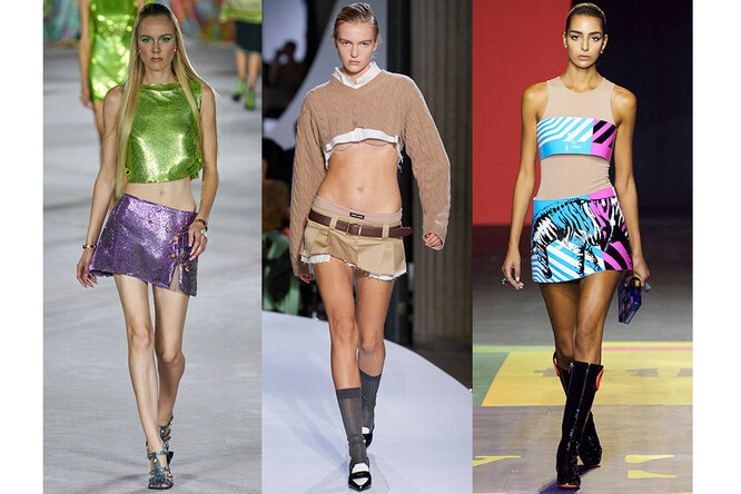 Versace весна-лето 2022; Miu Miu весна-лето 2022; Christian Dior весна-лето 2022