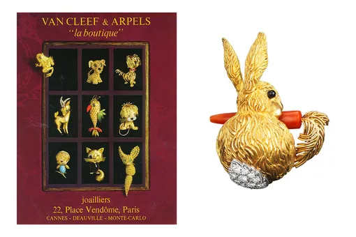 Обложка каталога La Boutique Дома Van Cleef & Arpels, 1966 г., Брошь Rabbit, 1968 г.