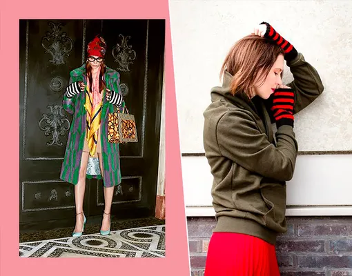 Вдохновение — Gucci, пример стиля — дизайнер Лада Александрова в митенках собственной марки