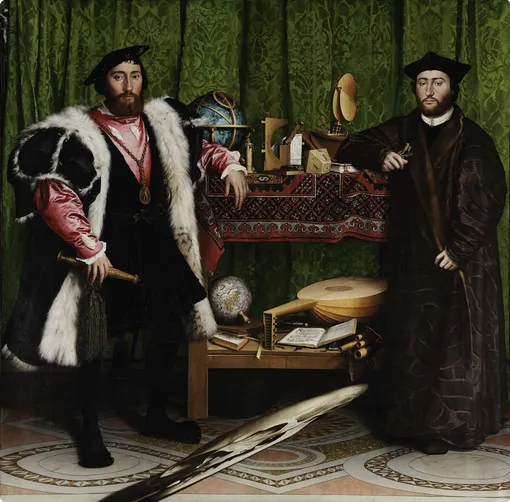 Ганс Гольбейн Младший, «Послы», 1533 Лекция «Лакан и Гольбейн. Анаморфоз» в Cube.Moscow