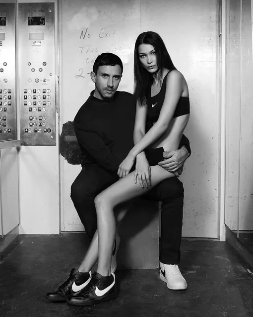 Белла Хадид и Рикардо Тиши в рекламной кампании Nike Dunk Lux High