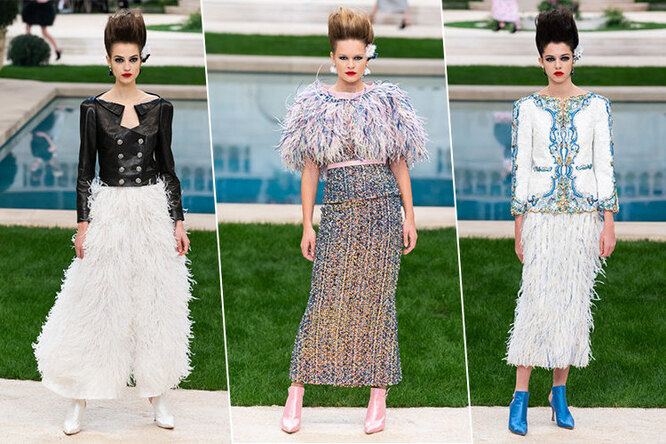 Дворец с бассейном и страусиные перья на Chanel Haute Couture SS 2019