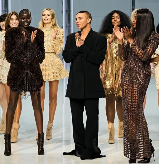 показ Balmain осень-зима 2021 Оливье Рустен