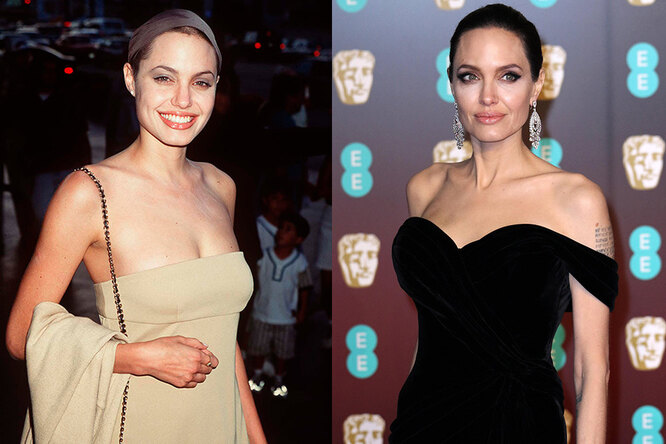 Анджелина Джоли тогда и сейчас