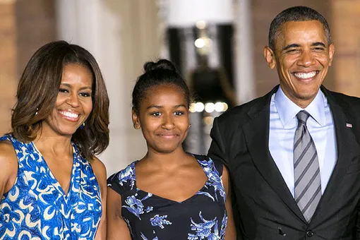 Мишель, Саша и Барак Обама