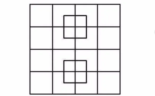 Сколько квадратов вы можете насчитать?