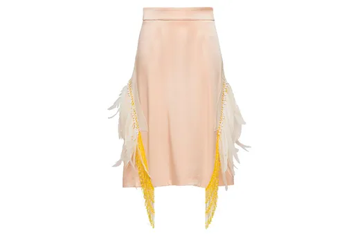 Юбка из вискозы и ацетата, Prada, 59 200 руб. (с учетом 60%-ной скидки), www.farfetch.com Юбка из вискозы и ацетата, Prada, 59 200 руб. (с учетом 60%-ной скидки), www.farfetch.com