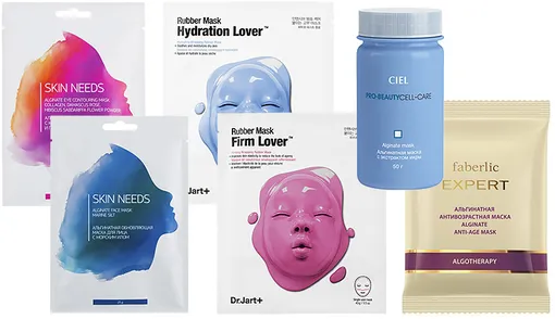 Skin Needs Alginate Eye Contouring Mask; Skin Needs Alginate Face Mask; Dr. Jart+'s Hydration Lover Rubber Mask; Dr. Jart+ Rubber Mask Firming Lover; CIEL Pro-Beauty Cell-Care; Faberlic Expert Algotherapy