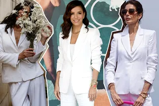 Ева Лонгория носит белоснежный жакет — и выглядит моложе: 10 похожих вариантов для женщин 45+