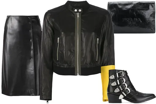 Куртка Diesel, 37 400 рублей \ Юбка Fleur du Mal, 54 700 рублей \ Ботинки Toga Pulla, 22 400 рублей \ Клатч Prada Vintage, 51 839 рублей на Farfetch Куртка Diesel, 37 400 рублей \ Юбка Fleur du Mal, 54 700 рублей \ Ботинки Toga Pulla, 22 400 рублей \ Клатч Prada Vintage, 51 839 рублей на Farfetch