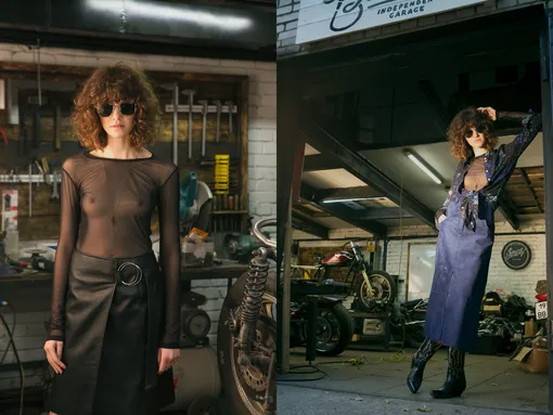 Слева: кожаная миди юбка Bats из черной кожи — 13 900 рублей. Справа: юбка макси из замши — 14 900 рублей.