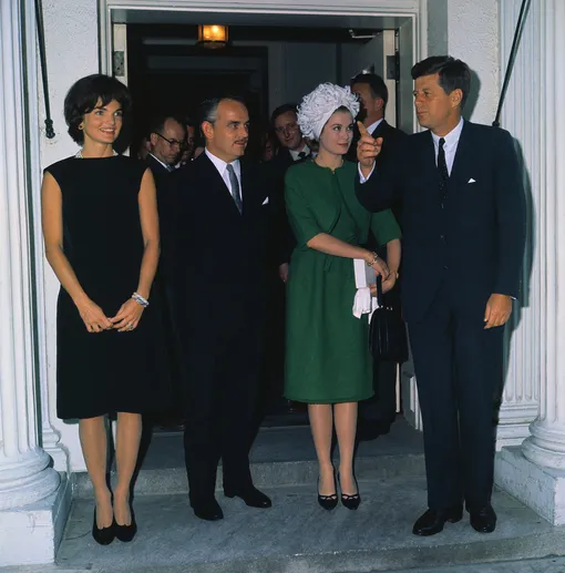 Джон и Жаклин Кеннеди, Грейс Келли и принц Ренье в 1961 году