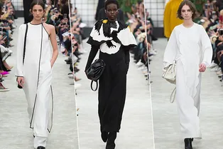 Платье с брючным костюмом и косынка вместо шляпы: Valentino показал тренды осени