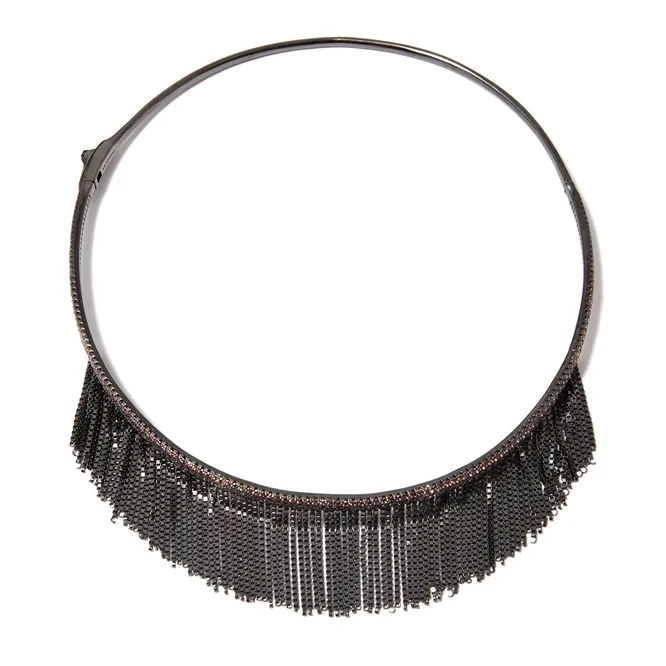 Черный чокер с цепочками Dzhanelli Jewellery, Poisin Drop, 19 500 руб.