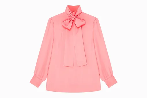 Розовая блузка с бантом, Gucci