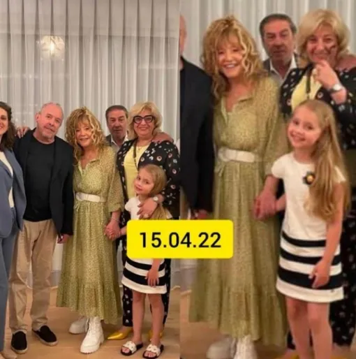 Алла Пугачева с дочерью Лизой, Андреем Макаревичем и друзьями