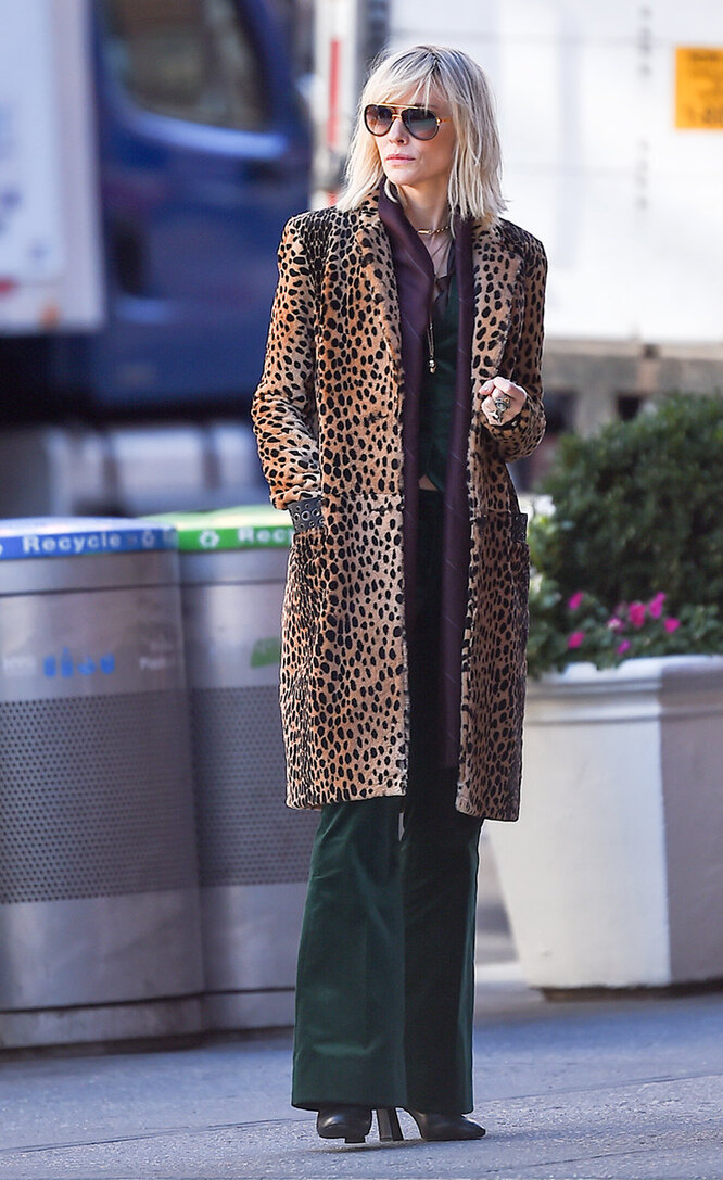 Кейт Бланшет в леопардовом пальто Alexander Wang