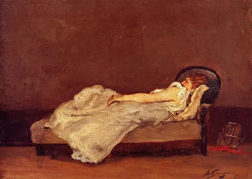 «Метте, спящая на софе». Поль Гоген. 1875 год