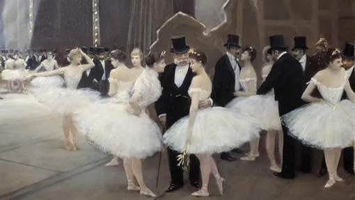 «За кулисами Оперного театра», Жан Беро́, 1889 г., Париж, музей Карневале