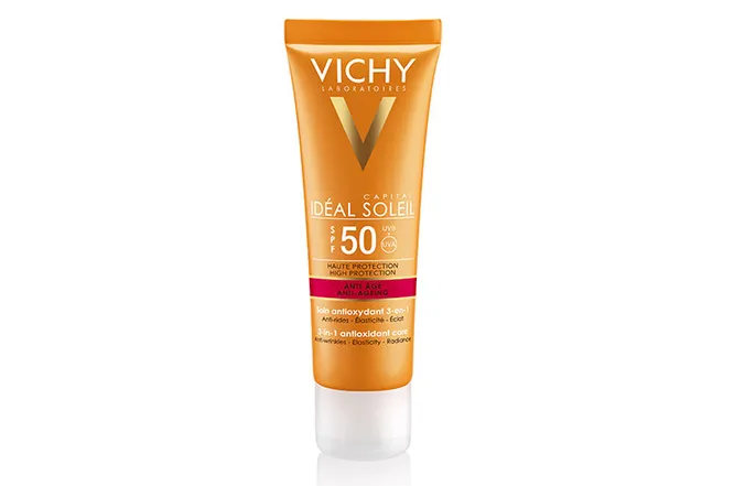 Антивозрастной уход 3-в-1 с антиоксидантами Ideal Soleil Anti-Ageing SPF 50, Vichy