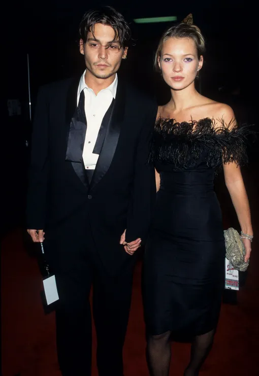 Кейт Мосс и Джонни Депп в 1995 году