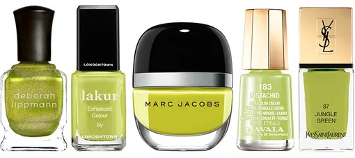 Deborah Lippmann лак для ногтей (оттенок Weird Science); Londontown лак для ногтей Lakur (оттенок Electric Avenue); Marc jacobs Beauty лак для ногтей (№124, Lux); Mavala лак для ногтей (№183, Pistachio); YSL Beauty лак для ногтей (№87, Jungle Green) Deborah Lippmann лак для ногтей (оттенок Weird Science); Londontown лак для ногтей Lakur (оттенок Electric Avenue); Marc jacobs Beauty лак для ногтей (№124, Lux); Mavala лак для ногтей (№183, Pistachio); YSL Beauty лак для ногтей (№87, Jungle Green)