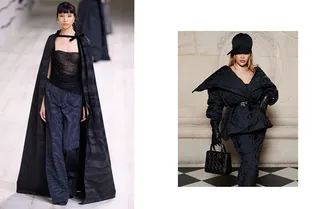 Рианна на кутюрном показе Dior в идеальном зимнем костюме, который отсылает к актуальной коллекции Рианна на кутюрном показе Dior в идеальном зимнем костюме, который отсылает к актуальной коллекции
