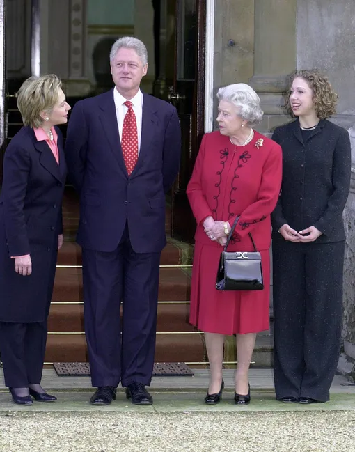 Хиллари и Билл Клинтон, Елизавета II и Челси Клинтон