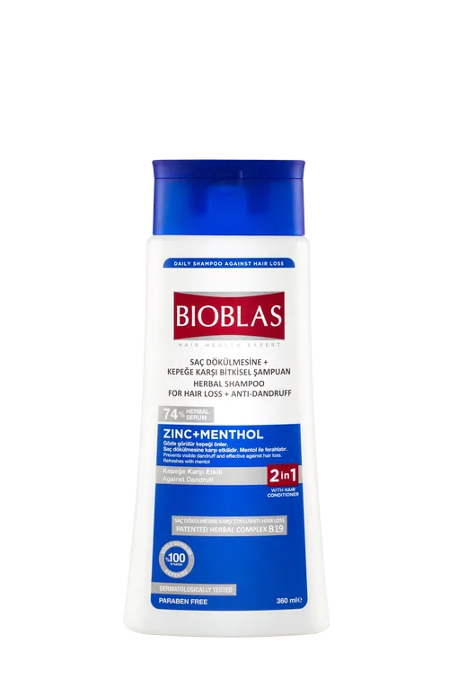 Шампунь против перхоти и выпадения волос Zinc+Menthol, Bioblas