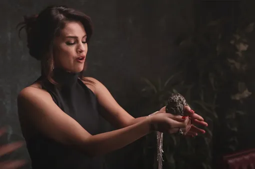 Селена Гомес держит лягушку