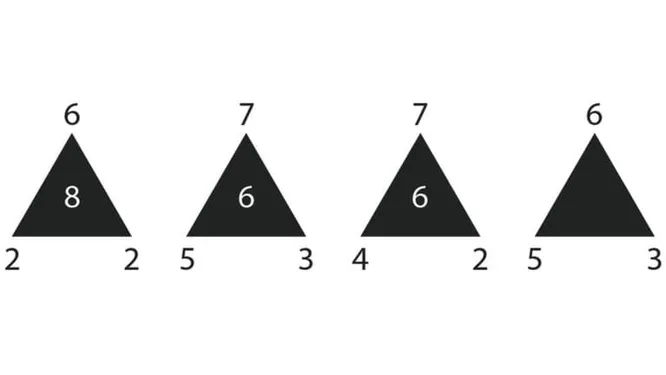 Какое число должно быть внутри пустого треугольника?