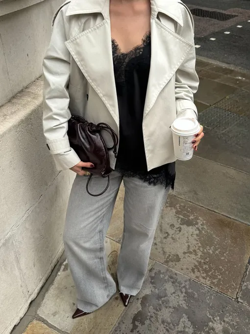 джинсы клеш с топом