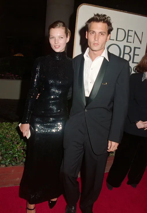 Кейт Мосс и Джонни Депп в 1995 году