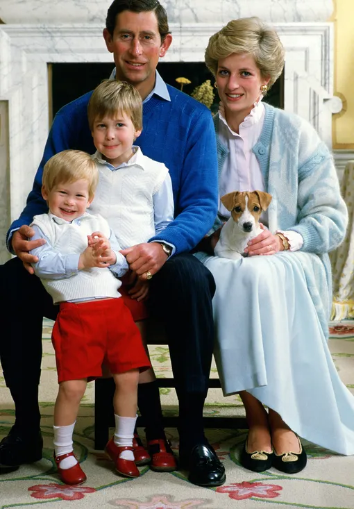 Карл III и Диана Спенсер с детьми