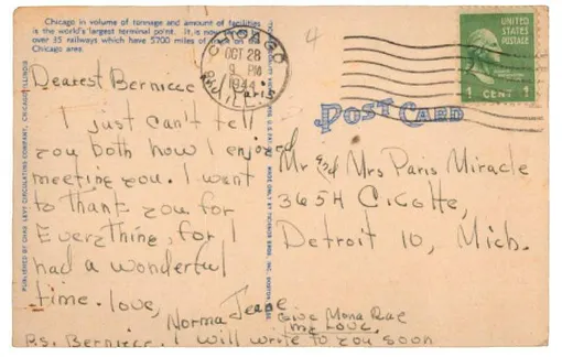 Письмо Мэрилин Монро своей сестре Бернис в 1944 году.