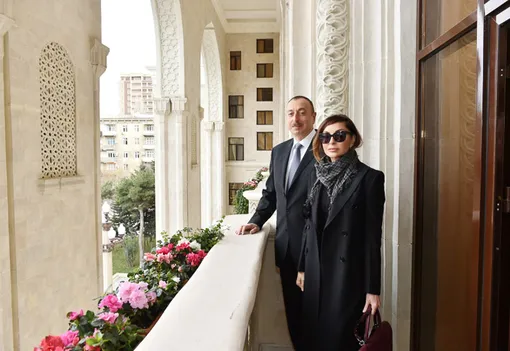 Мехрибан с супругом, президентом Азербайджана Ильхамом Алиевым
