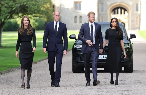 Принц Уильям и принц Гарри с женами