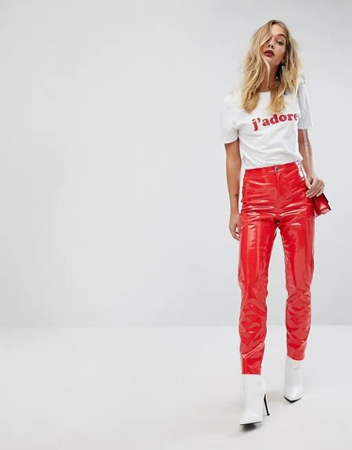 Красные виниловые брюки, Miss Selfridge, 2926 руб.